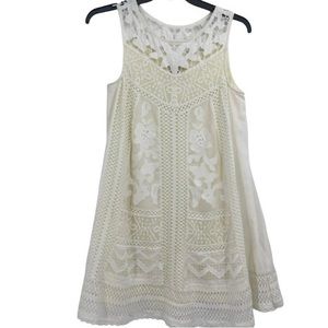 Anthropologie Sleeveless Vanessa Cottonwood Lace Tunic Swing Dress  Sz 6